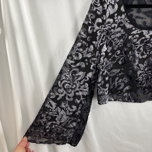 Staring at Stars Cropped Top Womens Size S Sheer Fairy Grunge Velvet - Picture 4 of 11